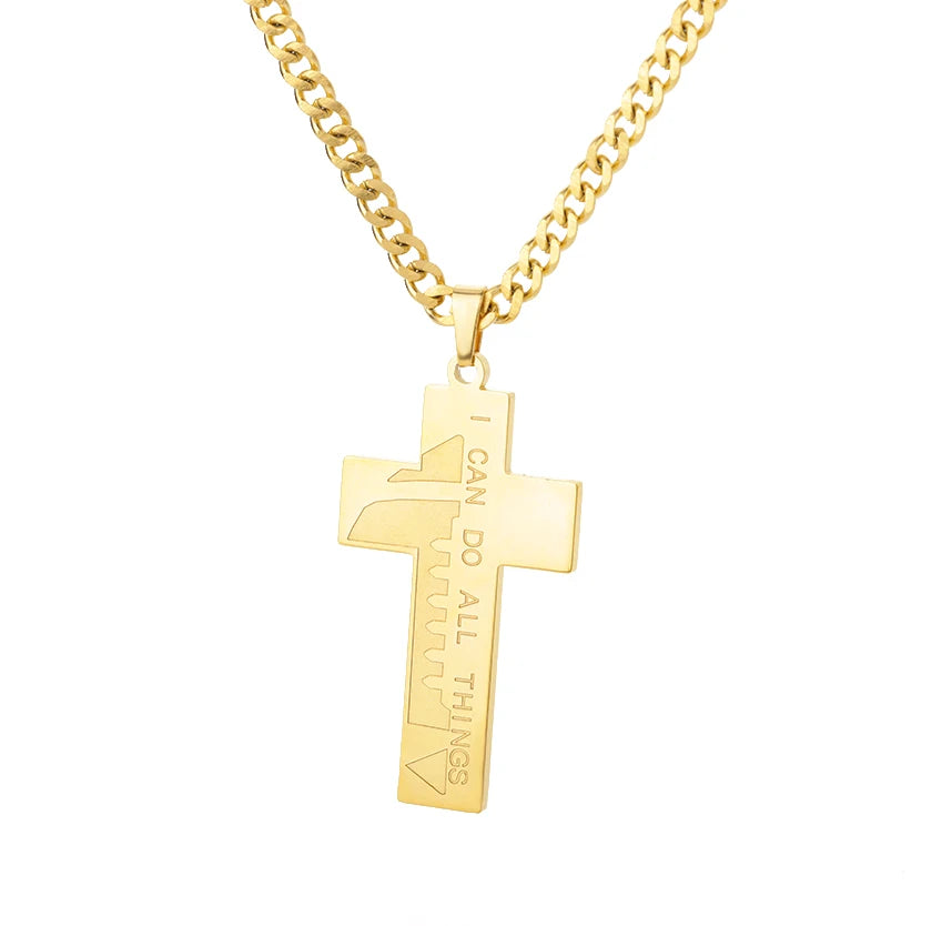 Fashion Creative Cross Wolf Necklace Stainless Steel For Women Choker Branches Tree of Life Design Pendant Necklace Men Jewelry