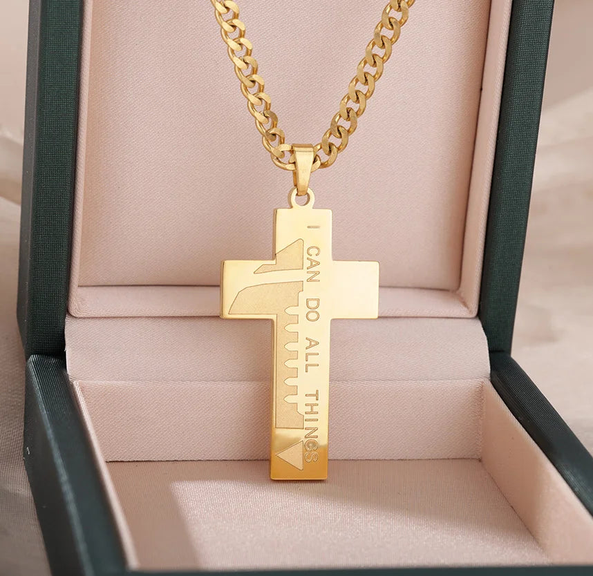 Fashion Creative Cross Wolf Necklace Stainless Steel For Women Choker Branches Tree of Life Design Pendant Necklace Men Jewelry