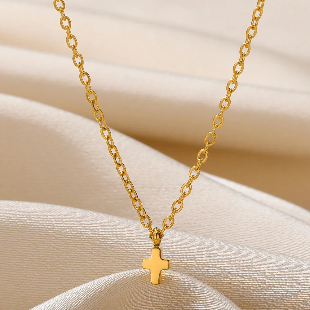 316L Stainless Steel Necklace for Women Heart Pendant Charm Necklaces Choker Aesthetic Handmade Jewelry Accessories Free Gifts