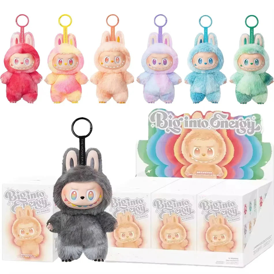 High Quality Macaron For Labubu V3 The Monsters Big Into Energy Series Blind Box Vinyl Plush Doll Pendant Gradient Color Gift