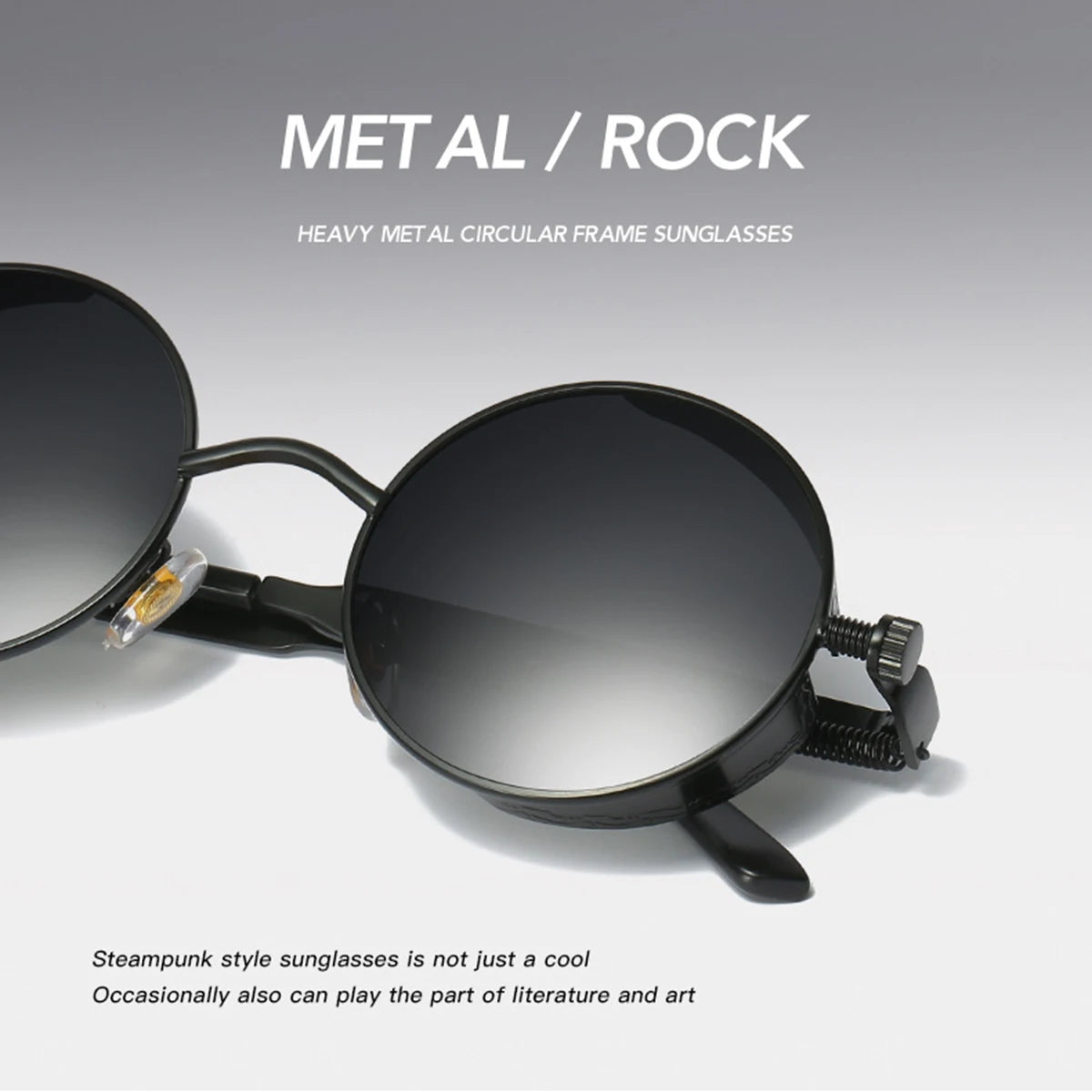 Retro Punk Sunglasses round Reflective Glasses Sunglasses for Men and Women