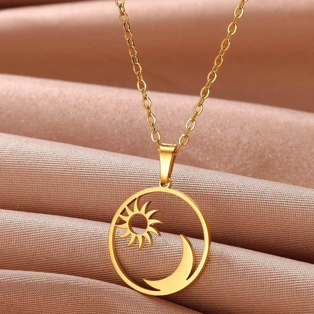 316L Stainless Steel Necklace for Women Heart Pendant Charm Necklaces Choker Aesthetic Handmade Jewelry Accessories Free Gifts
