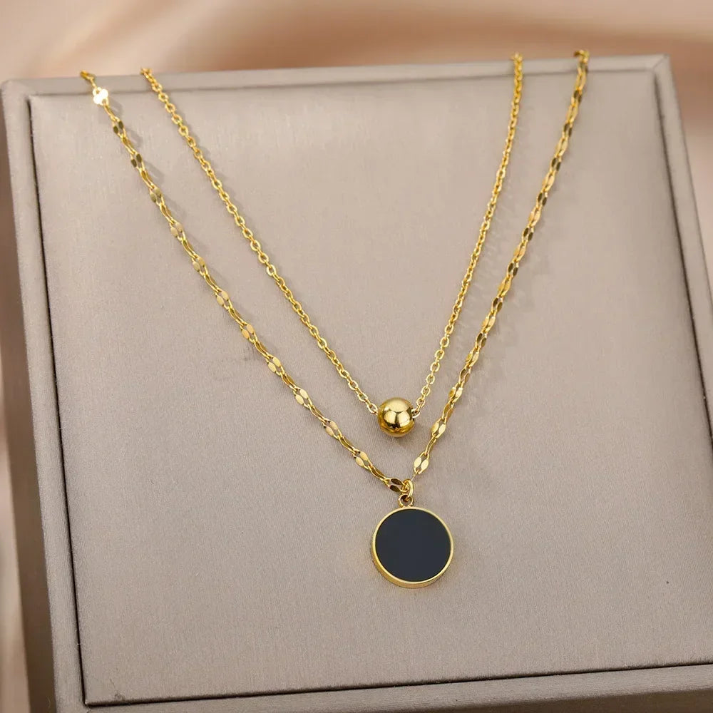 316L Stainless Steel Necklace for Women Heart Pendant Charm Necklaces Choker Aesthetic Handmade Jewelry Accessories Free Gifts