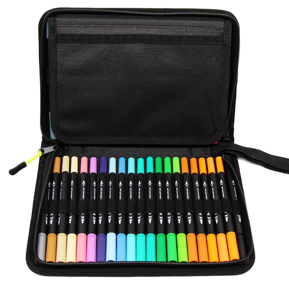 LOLEDE 60 Colors Double Head Markers Tip Art Supplies Drawing Brush Pen Colors Set For Gift Pens Pencils Writing Office School