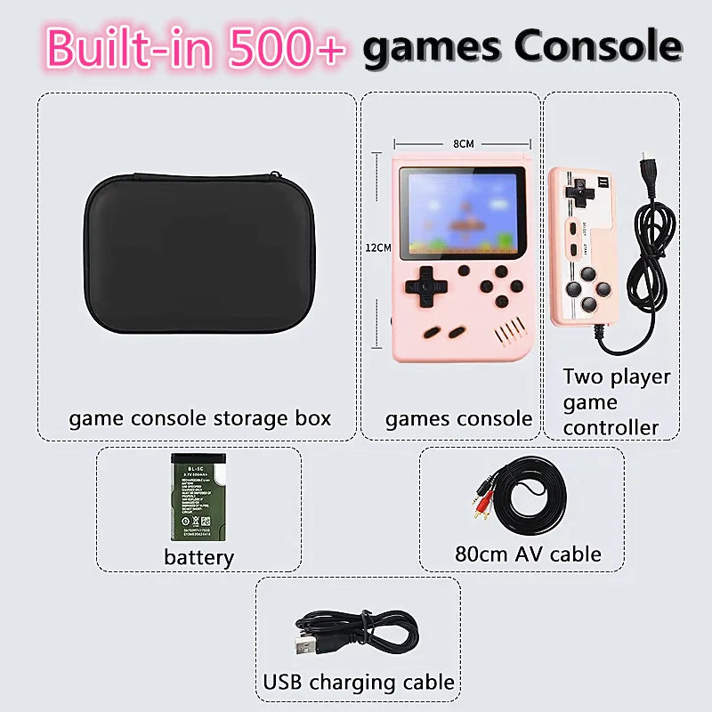 portable Built-in 500+ Classic arcade retro games Console for Gameboy Output Emulator TV 5 inch Video Game Handheld Game Player