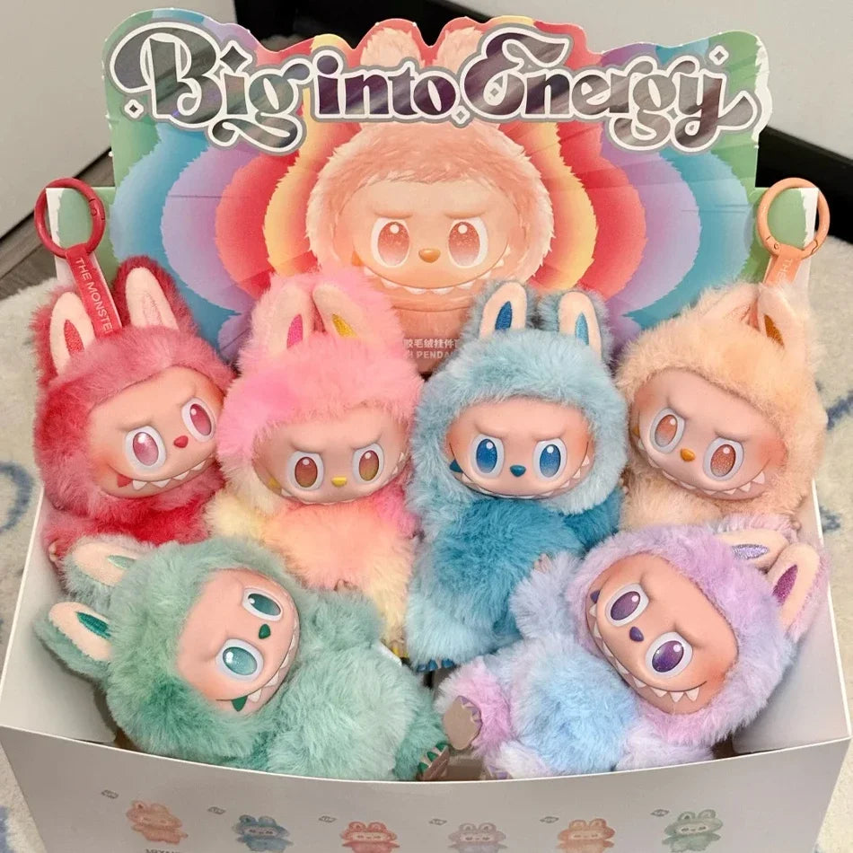 High Quality Macaron For Labubu V3 The Monsters Big Into Energy Series Blind Box Vinyl Plush Doll Pendant Gradient Color Gift