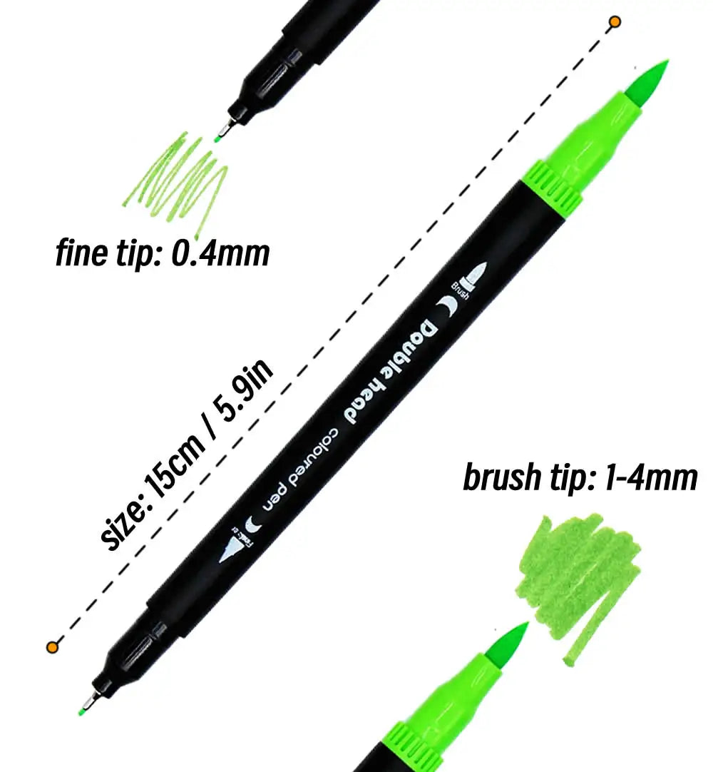 LOLEDE 60 Colors Double Head Markers Tip Art Supplies Drawing Brush Pen Colors Set For Gift Pens Pencils Writing Office School