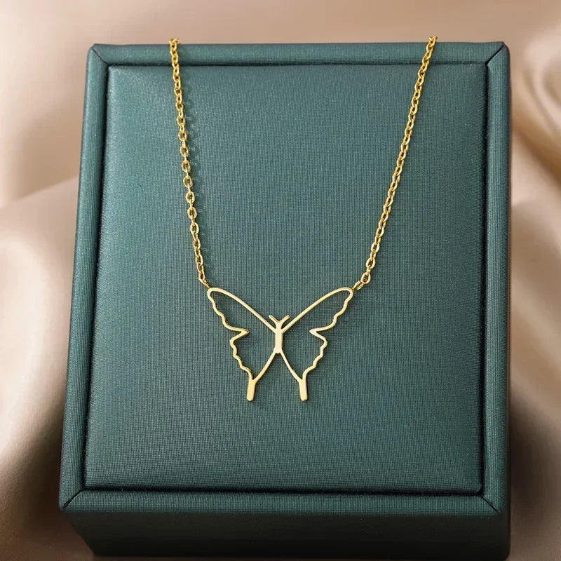 316L Stainless Steel Necklace for Women Heart Pendant Charm Necklaces Choker Aesthetic Handmade Jewelry Accessories Free Gifts